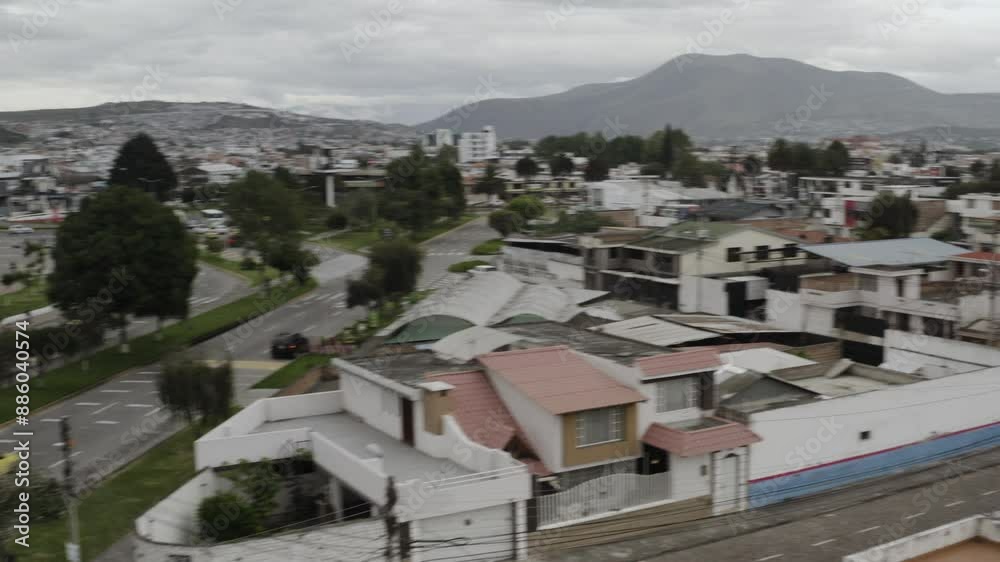 Panoramic drone shot of the city Ibarra, Ecuador Panoramic drone shot of the city Ibarra, Ecuador