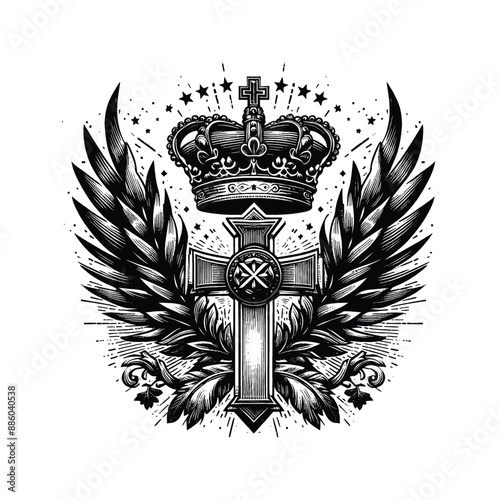 Crown of Victory Illustrate Jesus placing a laurel wreath on a faithful warrior