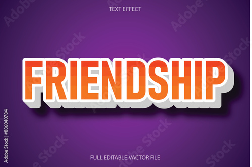 Friendship 3d text effect.