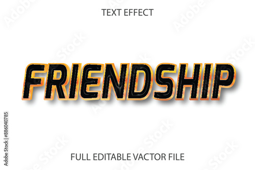 Friendship 3d text effect.