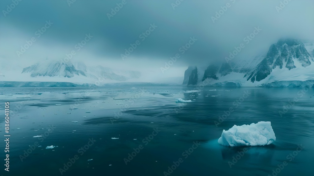 Remote arctic wilderness with icy landscapes and polar bears Remote arctic wilderness with icy landscapes and polar bears
