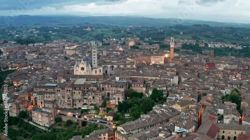 Wallpaper Mural Bird's-eye aerial view over medieval UNESCO city of Siena in Tuscany Italy Torontodigital.ca