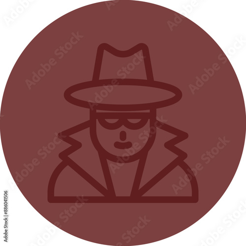 Spy Vector Line Maroon Circle Maroon