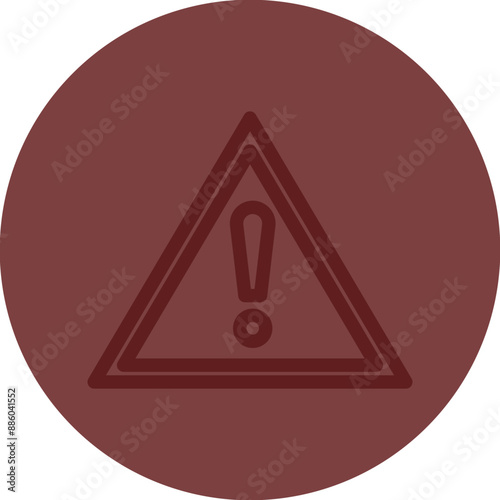 Warning Vector Line Maroon Circle Maroon
