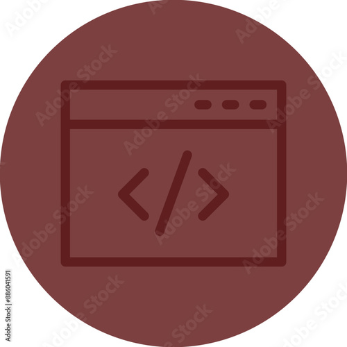 Web Coding Vector Line Maroon Circle Maroon