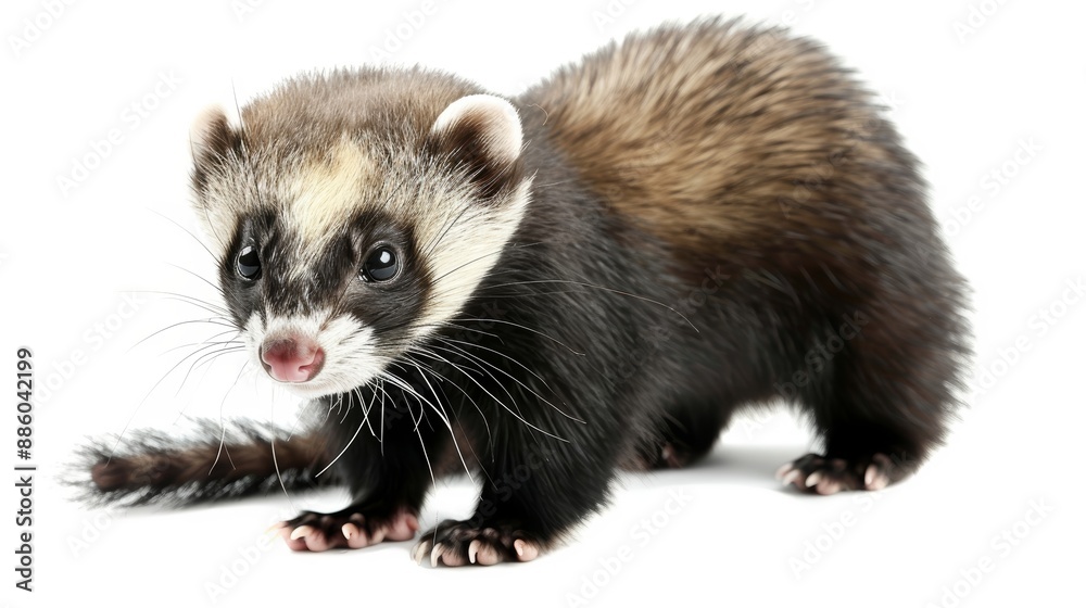 Ferret standing in front of a white background Ferret standing in front of a white background