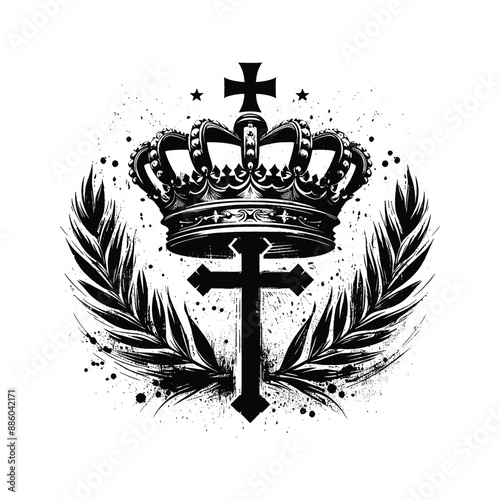 Crown of Victory Illustrate Jesus placing a laurel wreath on a faithful warrior