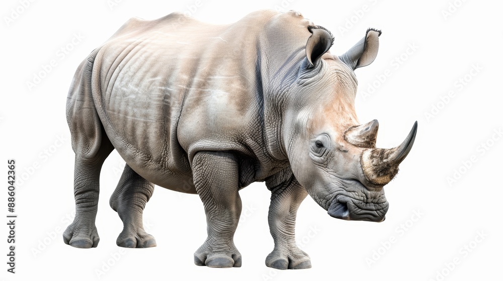 Obraz premium White rhinoceros. square-lipped rhinoceros isolated on white background