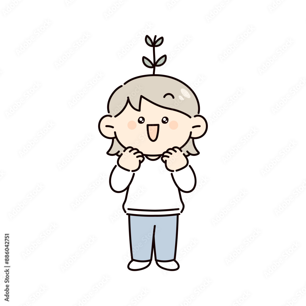 Obraz premium 成長している人のイラスト