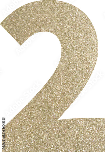 Gold glitter number 2