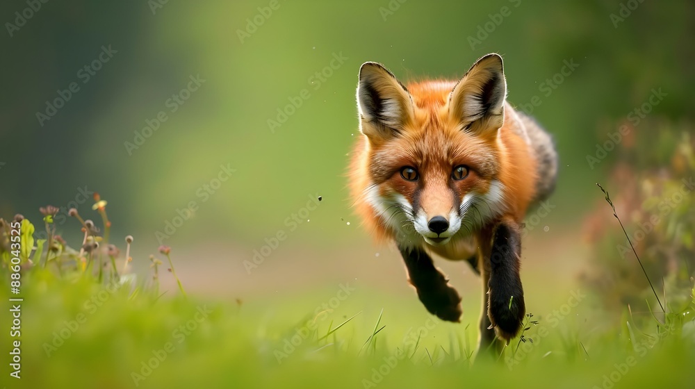 Red Fox hunting wildlife scene Red Fox hunting wildlife scene