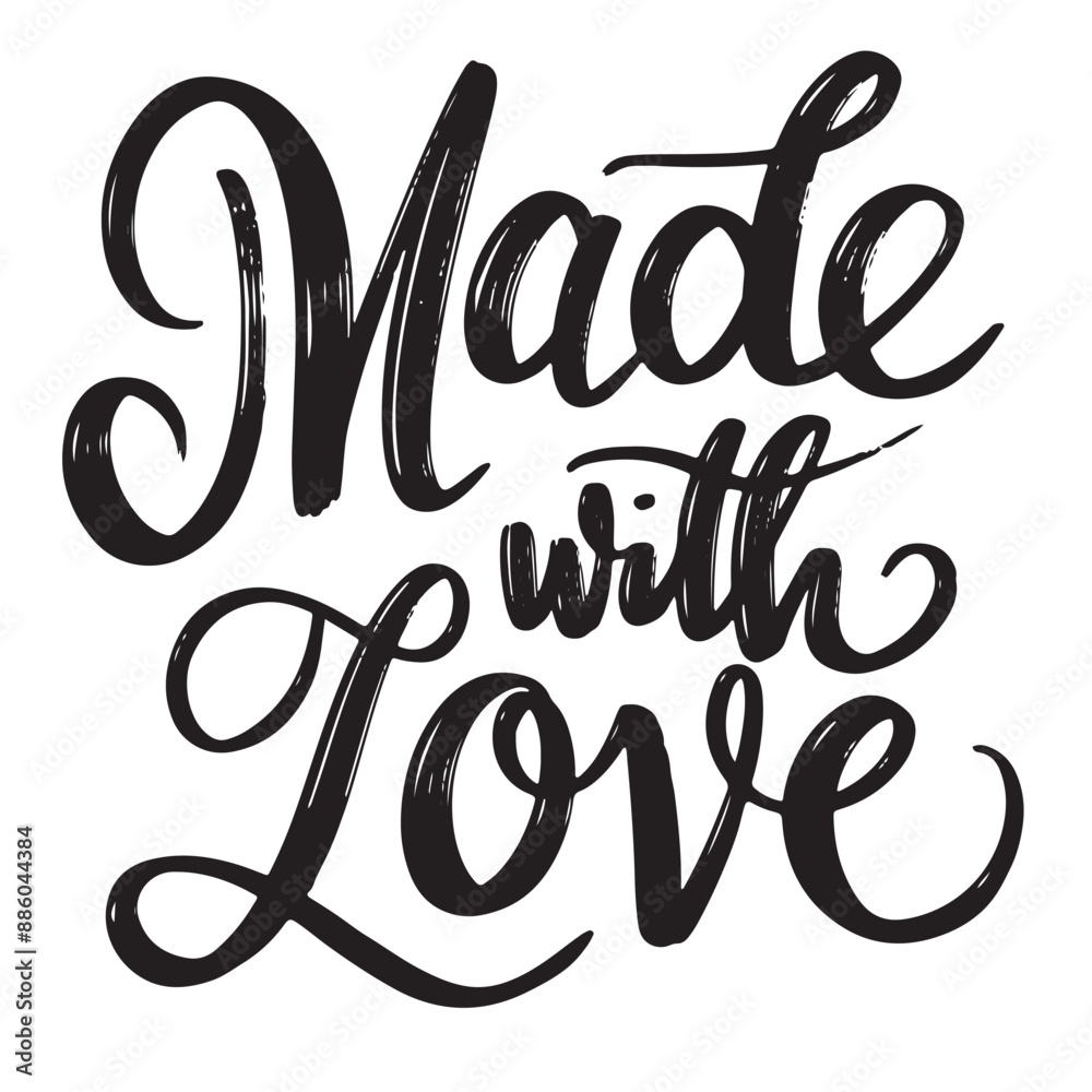 Made with Love text lettering. Hand drawn vector art. Made with Love text lettering. Hand drawn vector art.