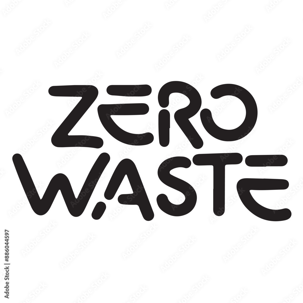 Zero Waste text lettering. Hand drawn vector art. Zero Waste text lettering. Hand drawn vector art.