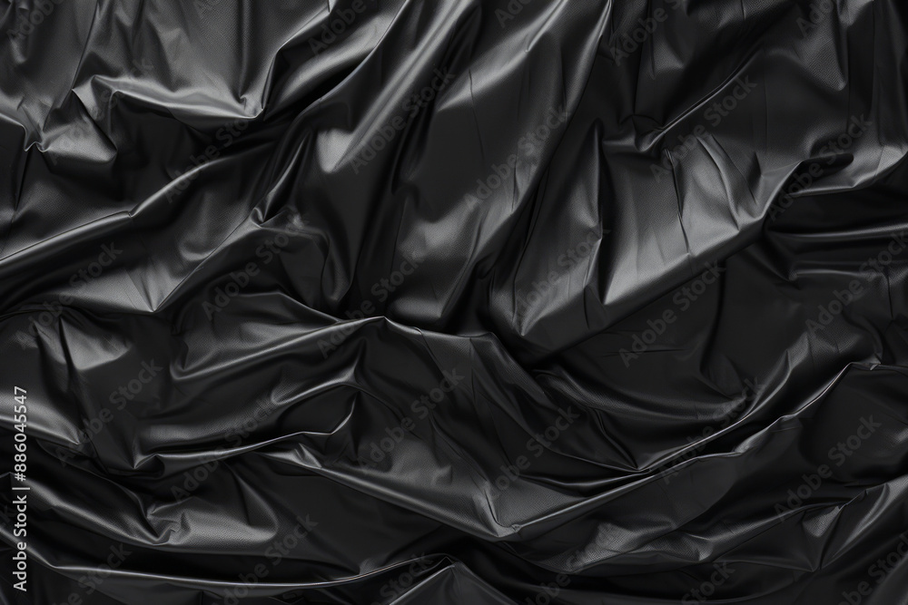 Obraz premium Processed collage of black cellophane garbage bag texture. Background for banner, backdrop