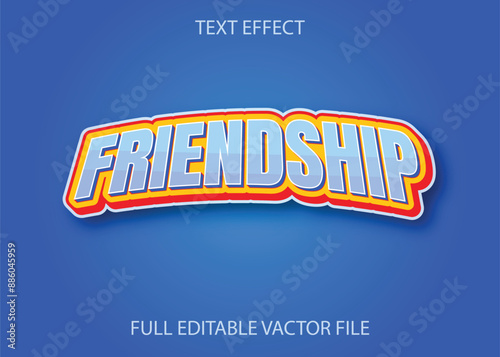 Friendship 3d text effect.