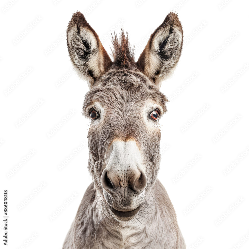 Donkey Face Isolated on Transparent or White Background, PNG Donkey Face Isolated on Transparent or White Background, PNG