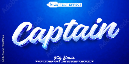 Blue Captain Vector Editable Text Effect Template