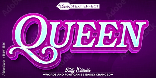 Purple Luxury Elegant Queen Vector Editable Text Effect Template