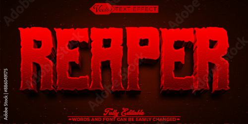 Reaper Red Vector Editable Text Effect Template