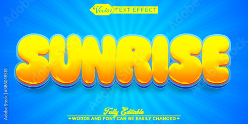 Sunrise Vector Editable Text Effect Template