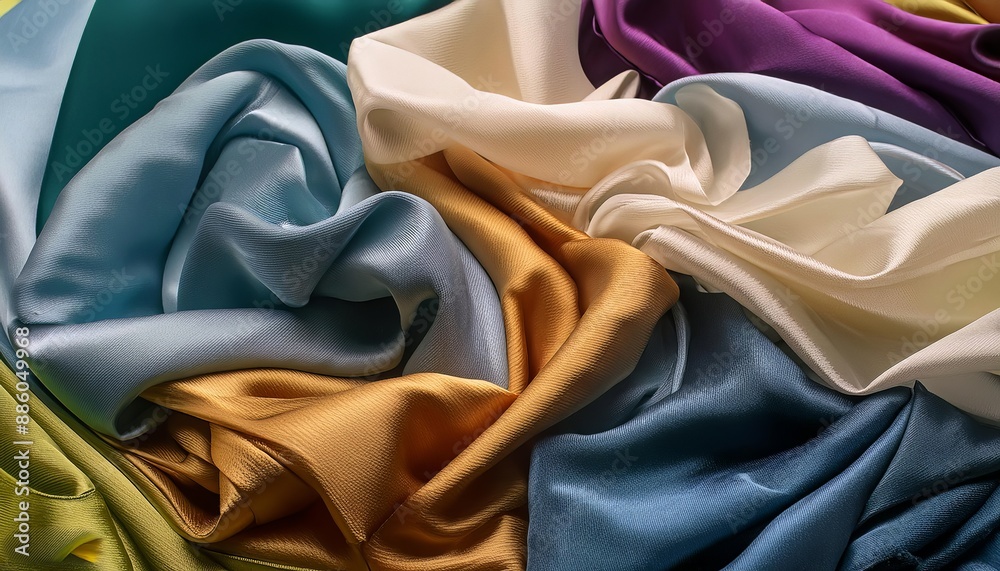 Colorful abstract background of wavy fabric, textile, background Colorful abstract background of wavy fabric, textile, background