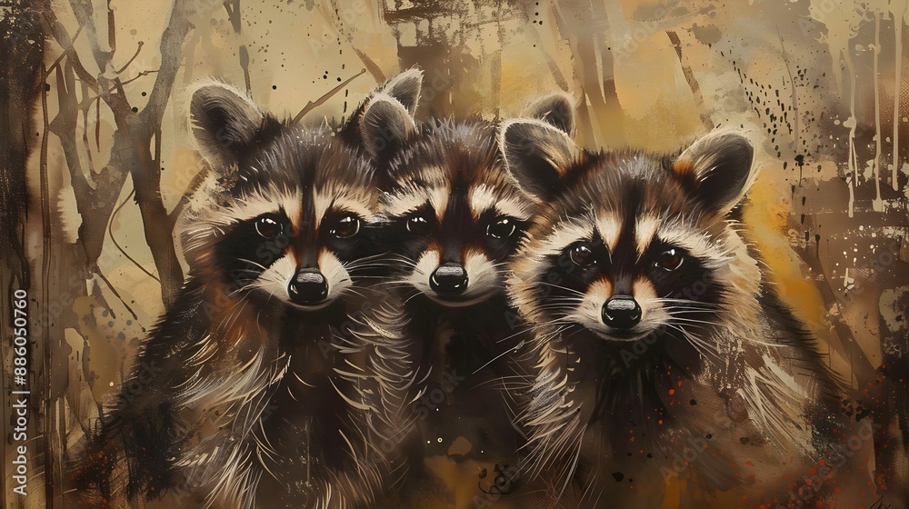 Three Raccoons