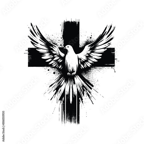 Dove and Cross, Combine the cross with a dove symbolizing the Holy Spirit