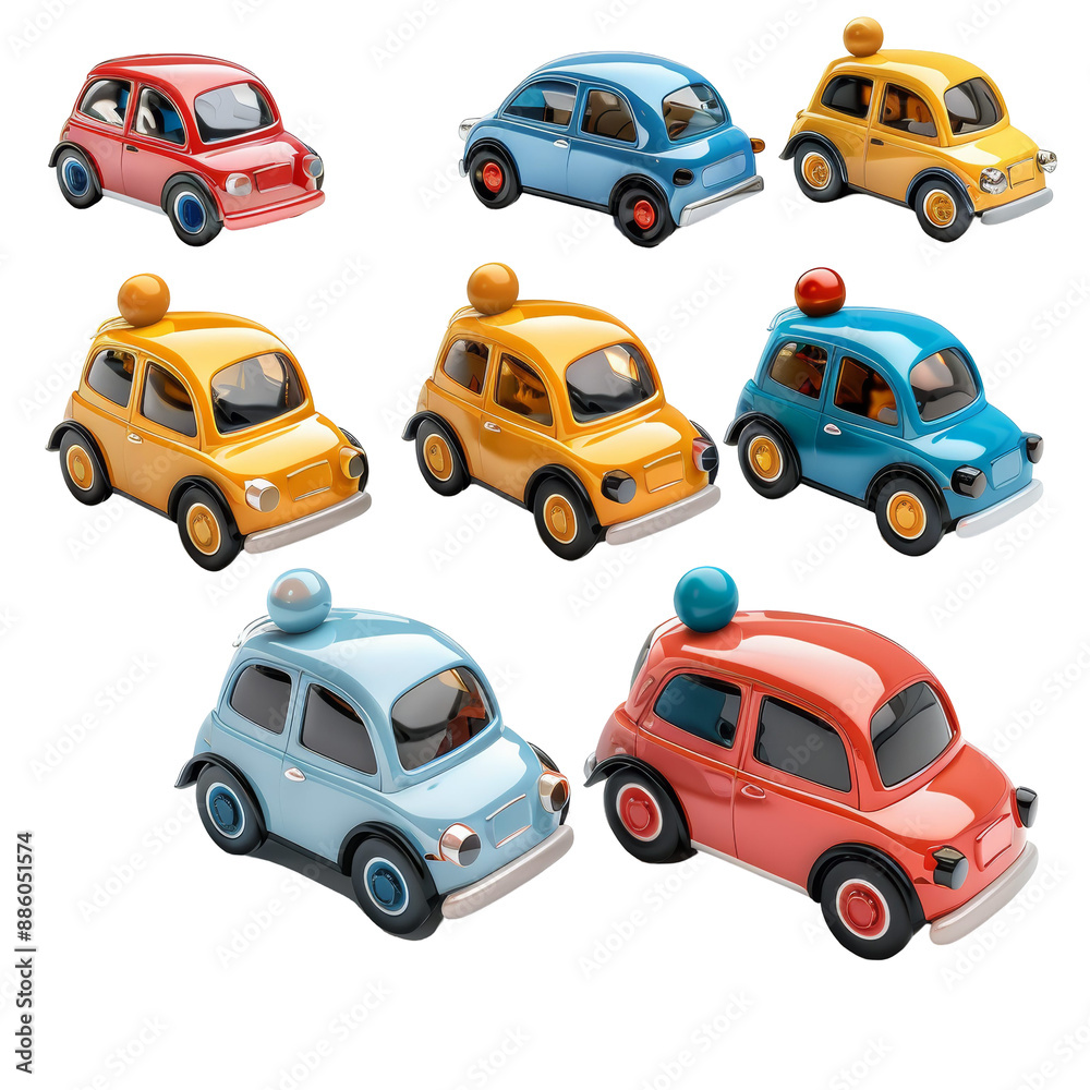 Children's Car from All Angles Isolated on Transparent or White Background, PNG Children's Car from All Angles Isolated on Transparent or White Background, PNG