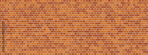 Brown decorative brick wall. Seamless vector illustration	