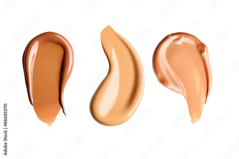 Isolated liquid foundation and smudge smear on white background. Isolated liquid foundation and smudge smear on white background.