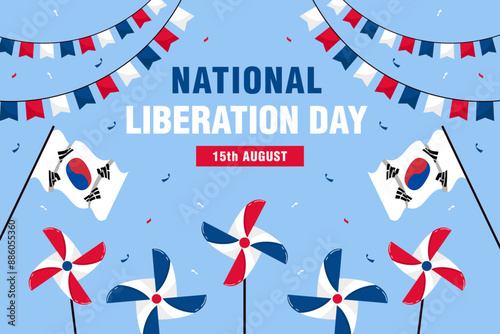 korea national liberation day background illustration