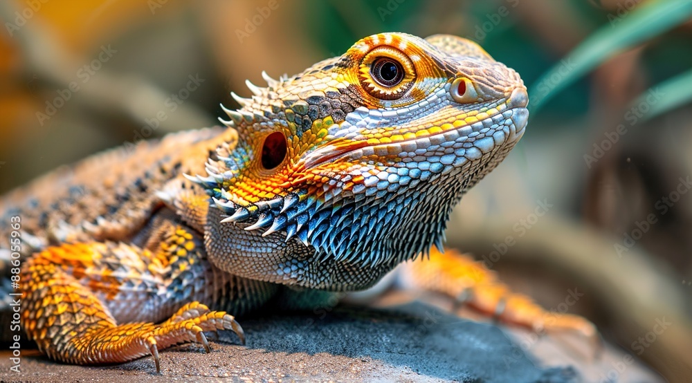 Obraz premium lizard on a branch