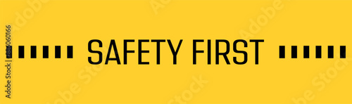  safety first sign. vector icon	
