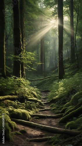 morning in the forest, Nature Forest Clear Feeling Silent, Soft Mood Scenery High-definition photos, high-definition wallpaper, iPhone wallpaper