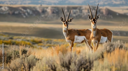 Red Desert Pronghorn Antelope in Wyoming photo