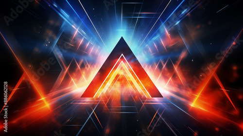Wallpaper Mural  triangle shape with abstract fire in a speed, agility and purposeful flow. Torontodigital.ca
