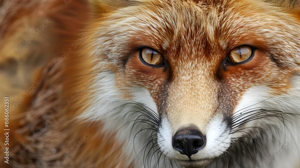 Fototapeta premium Red fox closeup stock photo