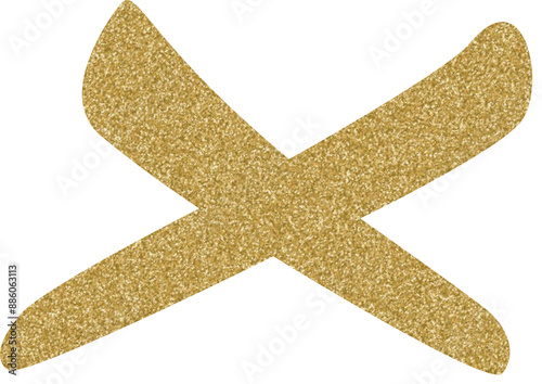 gold glitter Multiplication symbol, time symbol, 
