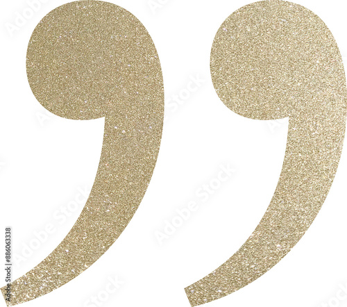 gold glitter quotation mark 