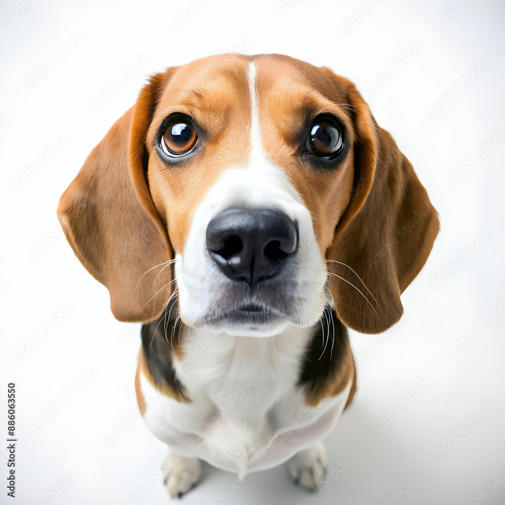 adorable beagle dog looking up at the camera in front adorable beagle dog looking up at the camera in front