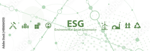 esg icons on white background	