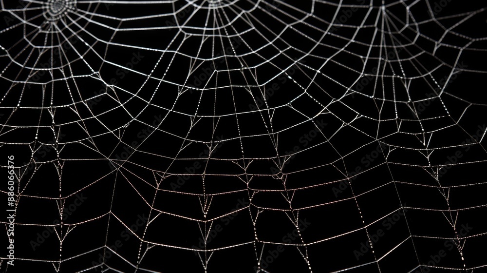 © sorin - Spooky halloween spider web on a dark black background creating a haunting atmosphere © sorin - Spooky halloween spider web on a dark black background creating a haunting atmosphere