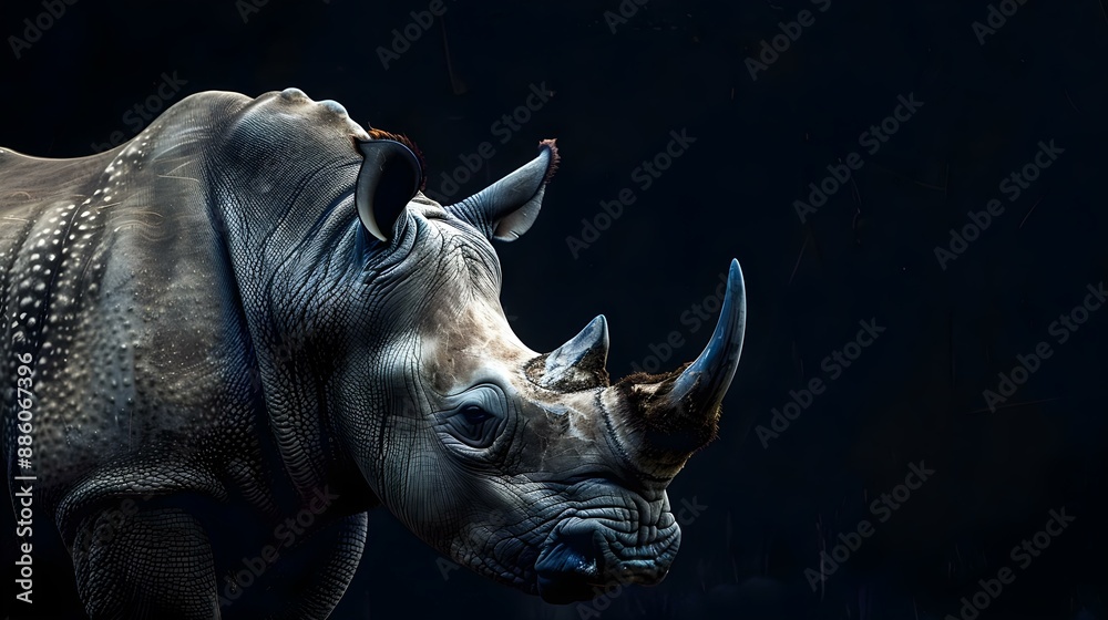 Rhinoceros on black background wallpaper Rhinoceros on black background wallpaper
