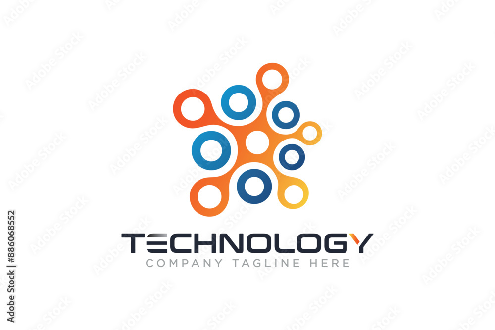 abstract technology solution logo, technology icon abstract technology solution logo, technology icon