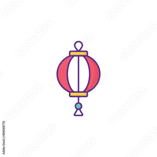 Lantern icon design with white background stock illustration