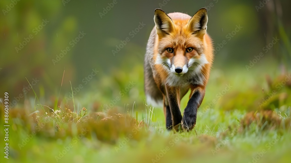 Red Fox hunting wildlife scene Red Fox hunting wildlife scene