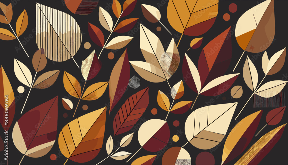 Concept of the image of fallen leaves in autumn. Vector illustration. Concept of the image of fallen leaves in autumn. Vector illustration.