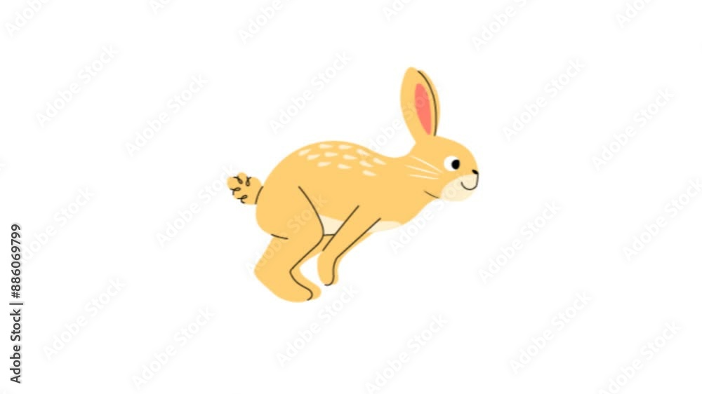 Animation of running cute white rabbit, hare on transparent background RGB Alpha . Spring, Easter concept. Loopable HD footage. Animation of running cute white rabbit, hare on transparent background RGB Alpha . Spring, Easter concept. Loopable HD footage.