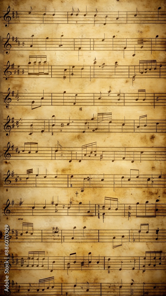 Fototapeta premium Antique sheet music with a classical and timeless composition