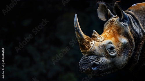 Rhinoceros wallpaper on black background